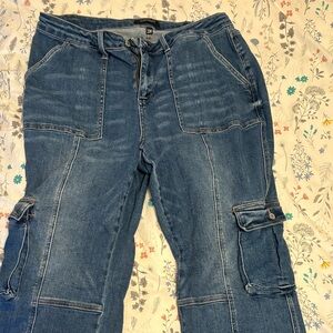 Judy blue plus size Macon high rise cargo wide leg jeans